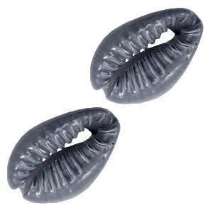 4 x Schelp kralen Kauri  ca. 17x12mm Dark Grey, Ophalen of Verzenden, Nieuw, Kraal