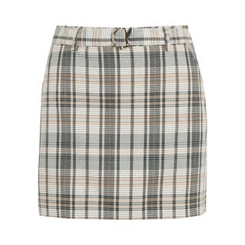 Patrizia Pepe • geruite beige mini rok • 40 (IT46), Maat 38/40 (M), Verzenden, Beige, Nieuw