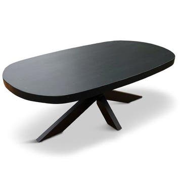 Salontafel Deens Ovaal Björn 120x70cm Mango Zwart, Ophalen of Verzenden, Nieuw