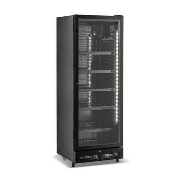 Glasdeurkoelkast - Volledig Zwart - 400 Liter - 650x595x1..., Verzenden, Nieuw in verpakking