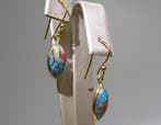 Turquoise Oorbellen - Hoogte: 32 mm - Breedte: 8.3 mm- 2.3 g