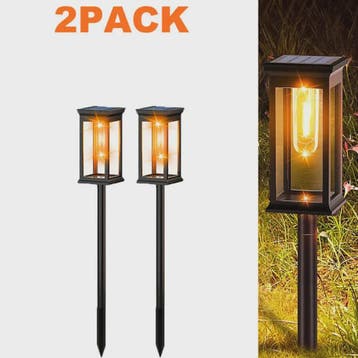2-Pack Tuinverlichting op Zonne-energie - Waterdichte Buiten, Verzenden, Nieuw