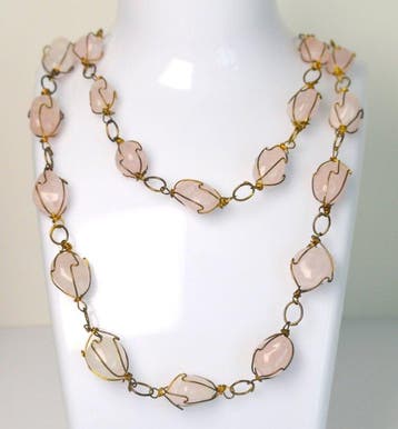 Quartz - Pink Quartz - draadkooi-ontwerp - 73 g -
