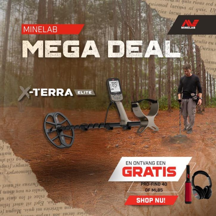 Minelab X-terra Elite actie met gratis ML85 hoofdtelefoon, Hobby en Vrije tijd, Metaaldetectors, Meer dan 30 cm, Discriminatie metaaldetectie