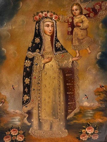 Mid XX - Cuzco Painting Peruvian Viceregnal School - Virgin