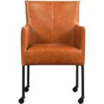 Leren eetkamerstoel Desire - Vintage Cognac (cognac) -, Ophalen of Verzenden, Nieuw, Leer, Bohemian, Industrieel, Modern, Scandinavisch