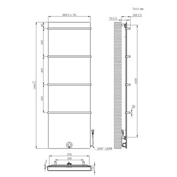 Elektrische Radiator Best Design Brenner White 180x60cm, Ophalen of Verzenden, Nieuw