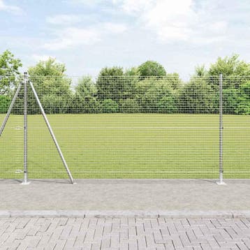 vidaXL gelast draadhek met betonnen voetstuk 25 x 1,2 m, Verzenden, Nieuw, IJzer