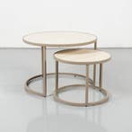 Bijzettafel Cairo - set van 2 - Taupe - 47,5 x 70 cm ø -, Ophalen of Verzenden, Nieuw