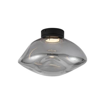 Design plafondlamp zwart met smoke glas - Gemma, Verzenden, Nieuw, Glas
