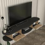 TV meubel Nyskiri zwevend 150x35x19 cm antraciet en eikenkle, Verzenden, Nieuw