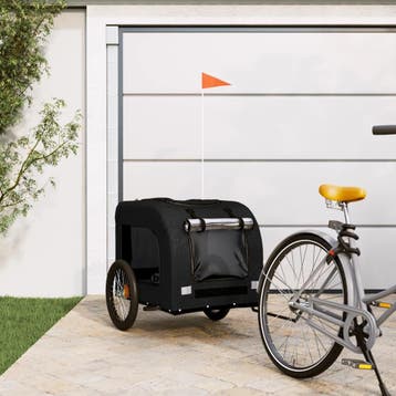 vidaXL Hondenfietstrailer oxford stof en ijzer zwart, Verzenden, Nieuw