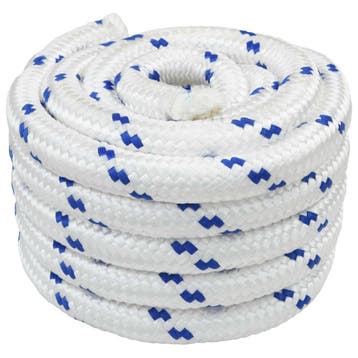 vidaXL Boottouw 5 mm 10 m Wit en Blauw, Verzenden, Nieuw