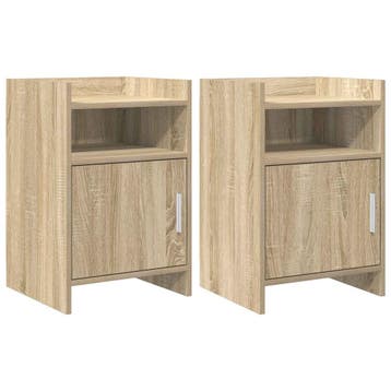 vidaXL Nachtkastjes 2 st Sonoma Eiken 40 x 36 x 60 cm, Minder dan 45 cm, Verzenden, Nieuw, 55 tot 70 cm