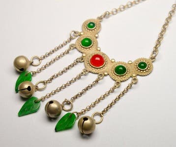 Zilver, Groene Jade - Halsketting - Klokken - Carneool