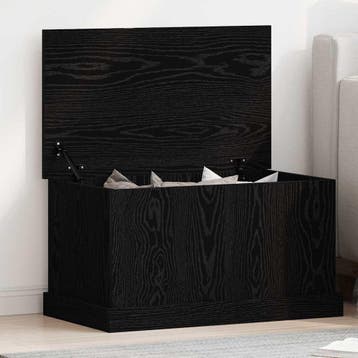vidaXL Opslagdoos Zwart eiken 70 x 40 x 38 cm Bewerkt hout, Huis en Inrichting, Verzenden, Nieuw