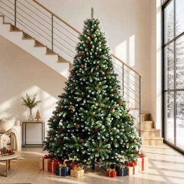 vidaXL Kunstkerstboom met scharniersysteem 300 cm staal, Diversen, Verzenden, Nieuw