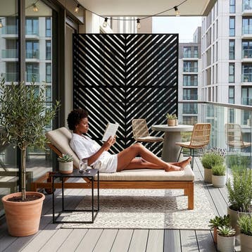 Tuinscherm Kekan 180x120x40 cm zwart casa.pro, Tuin en Terras, Tuinschermen, Verzenden, Nieuw