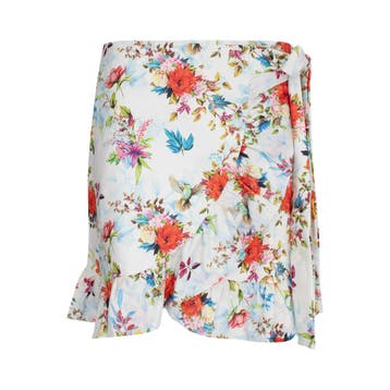 Lona Mila • overslag rok flower • 40, Kleding | Dames, Maat 38/40 (M), Verzenden, Wit, Nieuw