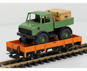 LGB 4010 G Lageboordwagen met Unimog belading, Metallrader, Gebruikt, Overige typen, Ophalen of Verzenden, LGB