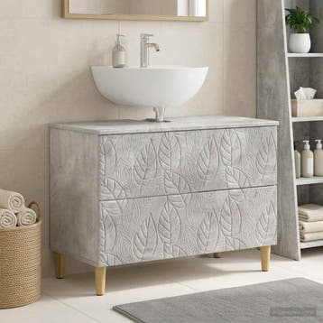 vidaXL Badkamer wastafelkast DELFT Betongrijs 82 x 41 x 59, Verzenden, Nieuw, Wastafelkast