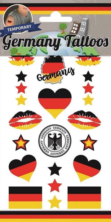 Plaktattoos Vel Duitsland (10x20cm), Ophalen of Verzenden, Nieuw