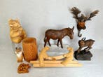 Div. fabr. - Snijwerk, Diverse houten dieren, hand snijwerk