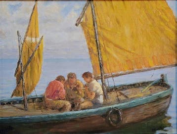Scuola Italiana (XX), Firmato Maiti - Marina, Uomini di Mare