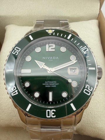 Nivada - 1926 Diving Series 300M Sea Master 6172 Green dial, Sieraden, Tassen en Uiterlijk, Nieuw
