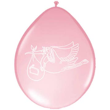 Roze Geboorte Ballonnen Ooievaar, Verzenden, Nieuw, Versiering, Geboorte of Huwelijk