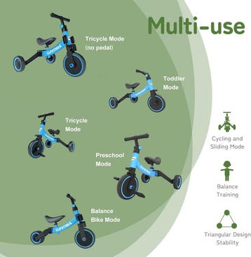 Loopfiets - Verstelbaar - Driewieler - Blauw - Besrey, Verzenden, Zo goed als nieuw