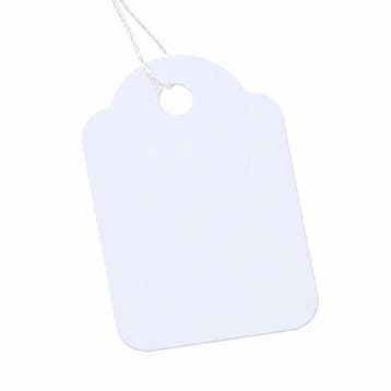 1.000 stuks - 24x39mm - Witte Kartonnen Labels met koord...