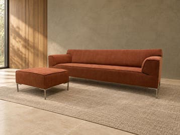 NIEUW Design on Stock Bloq 4-Zits + Hocker + GARANTIE, 250 tot 300 cm, 75 tot 100 cm, Ophalen of Verzenden, Rechte bank
