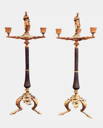 Escuela Francesa (s. XIX) - Kandelaber Altos - 53 cm (2) -