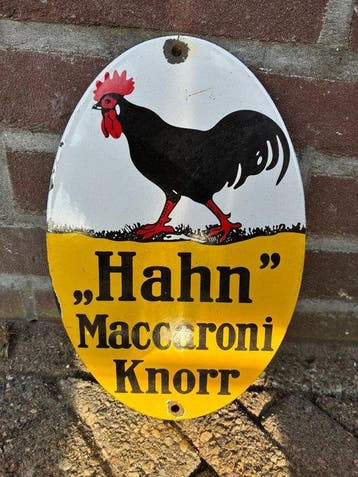 Knorr “Hahn” Macaroni – Vintage emaille reclamebord -