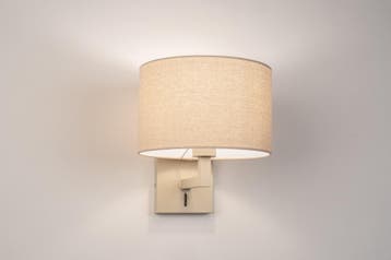 Rietveld Wandlampen - Beige, Zand - Stof, Metaal, Verzenden, Nieuw