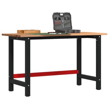 vidaXL Werkbank 140x60x81,5 cm massief eikenhout lichtbruin, Doe-het-zelf en Verbouw, Verzenden, Nieuw
