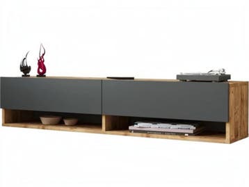 Skåne Home - Zwevend tv meubel - Pine/Anhracite 140 cm, Ophalen, 100 tot 150 cm, Nieuw, Minder dan 100 cm