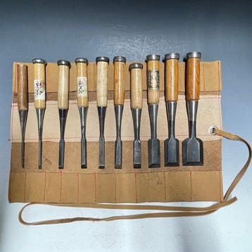 Tataki Oire Nomi | Bench Chisels Carving w/Roll Case -