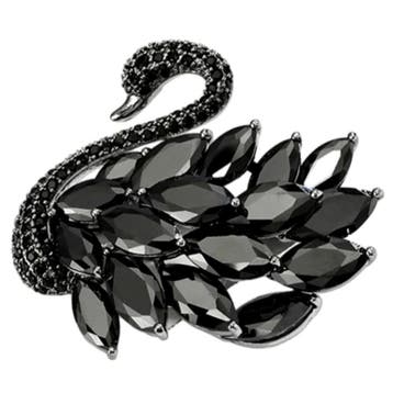 Fako Bijoux - Broche - Zwaan - Strass - 43x39mm - Zwart, Sieraden, Tassen en Uiterlijk, Verzenden, Nieuw