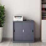 [en.casa] Lockerkast Rieti bureaukast 90x40x90 cm donkergrij, Verzenden, Nieuw