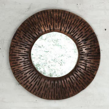 *WOONWINKEL* Must Living Cosmos Ronde Spiegel Donker Teak, Verzenden, Nieuw