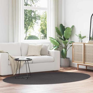vidaXL Vloerkleden Ovaal HUARTE Antraciet 160 x 230 cm 100%, Huis en Inrichting, Stoffering | Tapijten en Kleden, Verzenden, Nieuw