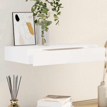vidaXL Wandschap met lade zwevend MDF wit, Verzenden, Nieuw