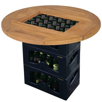 vidaXL Tafelblad voor bierkrat 70 cm teakhout, Huis en Inrichting, Tafels | Eettafels, Verzenden, Nieuw