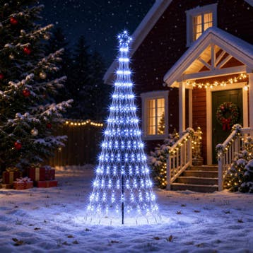 vidaXL LED Kerstboom EKENAS 250 cm 290 LEDs Blauw IJzer, Verzenden, Nieuw
