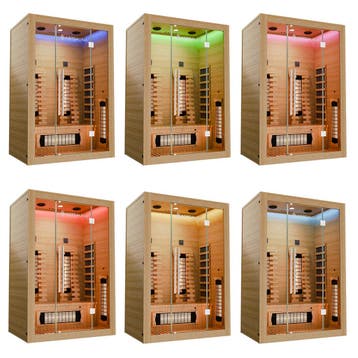 Infraroodkabine / Sauna Kiruna 130 Premium - 190 x 130 x 105, Sport en Fitness, Sauna, Verzenden, Nieuw
