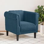 vidaXL Fauteuil fluweel blauw, Verzenden, Nieuw, Eenpersoons, Stof