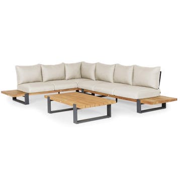 SUNS Nardo hoek loungeset 3 delig soft grey mixed weave /, Ophalen of Verzenden, Nieuw