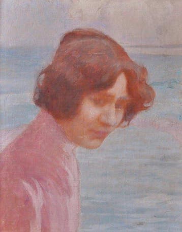 Paul Emile Chabas (1869-1937) - Portrait délégante au bord